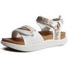 KuaiLu Womens Orthopedic Recovery Walking Arch Support Sandals Cushion Foam(White Khaki)
