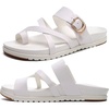 KuaiLu Womens Orthopedic Sandals With Comfortable Arch Support Cushion Yoga Mat Slides Fashion Summer Beach Flat Sandles Adjustable Open Toe Travel Outdoor Plantar Fasciitis Flip Flops US Size 5-11(Bride White)