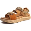 KuaiLu Womens Orthopedic Walking Sandals with Arch Support Recovery Cushion(Khaki)