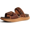 KuaiLu Womens Orthotic Adjustable Strap Slides Arch Support Slip On Sandals(Brown Khaki)
