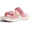 KuaiLu Womens Orthotic Adjustable Strap Slides Arch Support Slip On Sandals(Pink White)