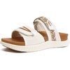 KuaiLu Womens Orthotic Adjustable Strap Slides Arch Support Slip On Sandals(White Khaki)
