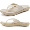 KuaiLu Women’s Orthotic Arch Support Flip Flop Sandals(Beige)