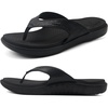 KuaiLu Women’s Orthotic Arch Support Flip Flop Sandals(Black)