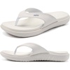 KuaiLu Women’s Orthotic Arch Support Flip Flop Sandals(Bright White)