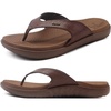 KuaiLu Women’s Orthotic Arch Support Flip Flop Sandals(Brown)