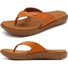 KuaiLu Women’s Orthotic Arch Support Flip Flop Sandals(Khaki)
