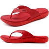 KuaiLu Women’s Orthotic Arch Support Flip Flop Sandals(Red)