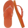 KuaiLu Women’s Rhinestone Flip Flops Arch Support Yoga Mat Cushion Sandals(Orange)