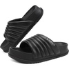 KuaiLu Womens Sandals with Arch Support Comfortable Orthopedic Slippers(Black)