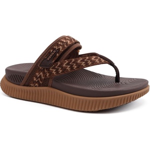 KuaiLu Womens Arch Support Flip Flops & Sandals Thick Athletic Cushion(Brown Khaki)