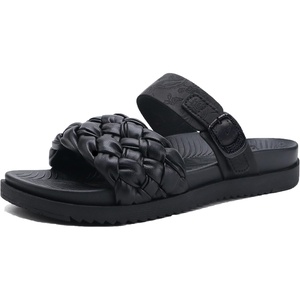 KuaiLu Women’s Arch Support Orthopedic Open Toe Sandals(Black)