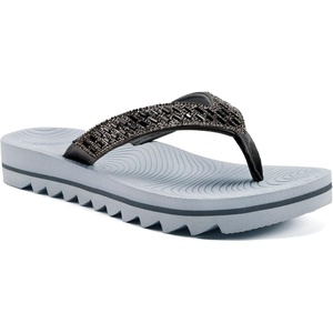 KuaiLu Women’s Arch Support Orthotic Flip Flop Sandals(Grey)
