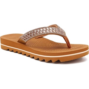 KuaiLu Women’s Arch Support Orthotic Flip Flop Sandals(Khaki)