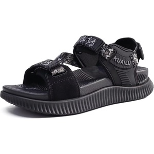 KuaiLu Womens Orthopedic Walking Sandals with Arch Support Recovery Cushion(Black)