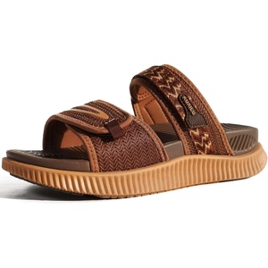 KuaiLu Womens Orthotic Adjustable Strap Slides Arch Support Slip On Sandals(Brown Khaki)