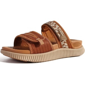 KuaiLu Womens Orthotic Adjustable Strap Slides Arch Support Slip On Sandals(Tan Khaki)