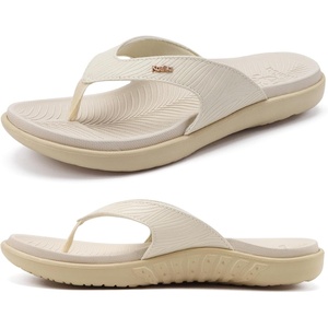 KuaiLu Women’s Orthotic Arch Support Flip Flop Sandals(Beige)