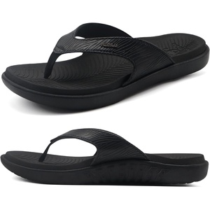 KuaiLu Women’s Orthotic Arch Support Flip Flop Sandals(Black)