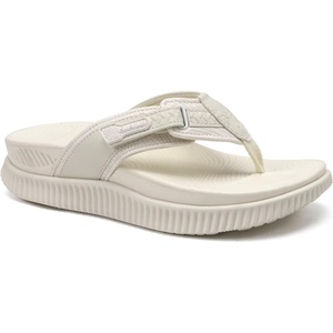 KuaiLu Womens Orthotic Cushion Flip Flops Sandals With Arch Support Footbed(Bright White)