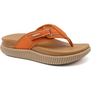 KuaiLu Womens Orthotic Cushion Flip Flops Sandals With Arch Support Footbed(Orange Khaki)