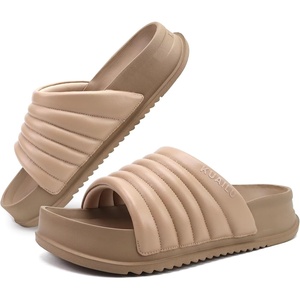 KuaiLu Womens Sandals with Arch Support Comfortable Orthopedic Slippers(Beige)