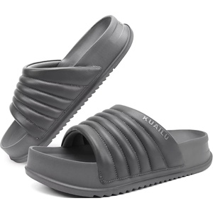 KuaiLu Womens Sandals with Arch Support Comfortable Orthopedic Slippers(Grey)