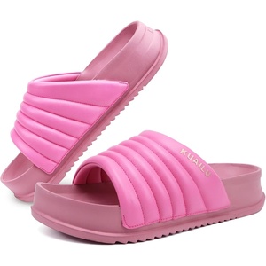 KuaiLu Womens Sandals with Arch Support Comfortable Orthopedic Slippers(Hot Pink)