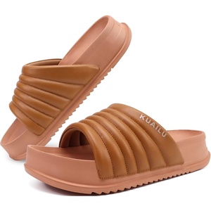 KuaiLu Womens Sandals with Arch Support Comfortable Orthopedic Slippers(Khaki)