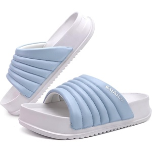 KuaiLu Womens Sandals with Arch Support Comfortable Orthopedic Slippers(Light Blue)