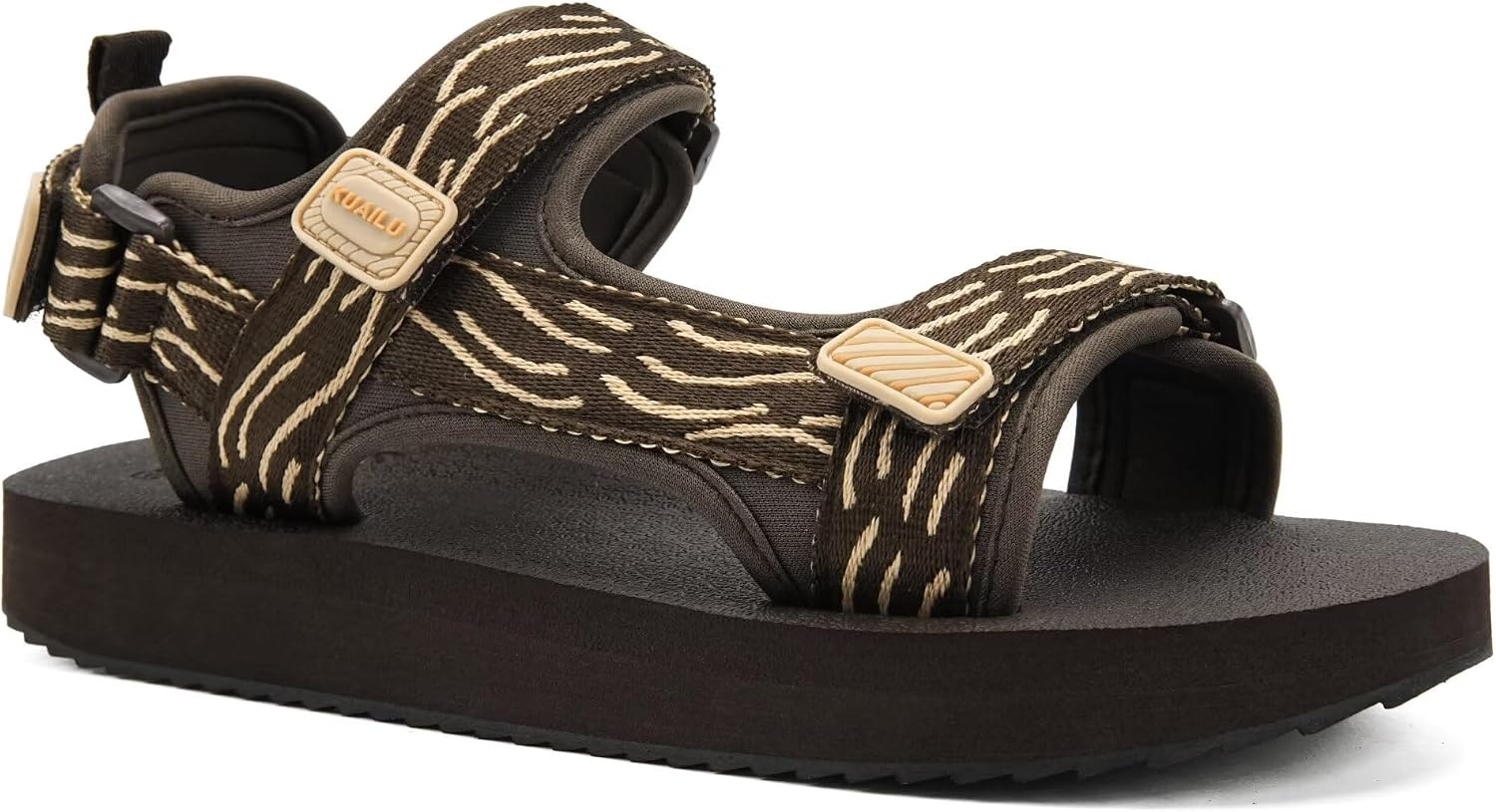 image:imageKuaiLu Mens Walking Sandals with Arch Support Adjustable amp LightweightCoffee Brown