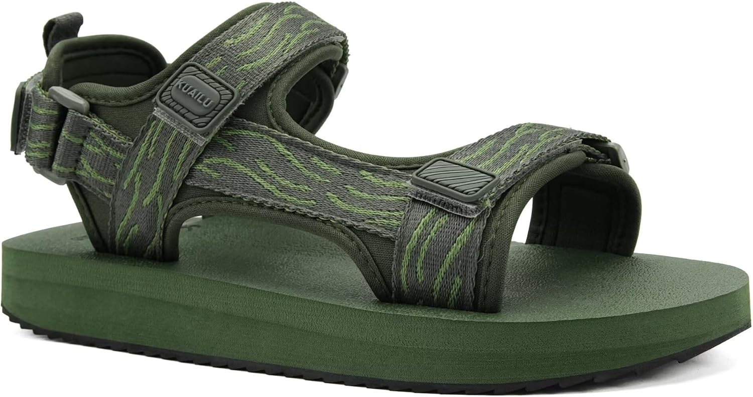 image:imageKuaiLu Mens Walking Sandals with Arch Support Adjustable amp LightweightGreen
