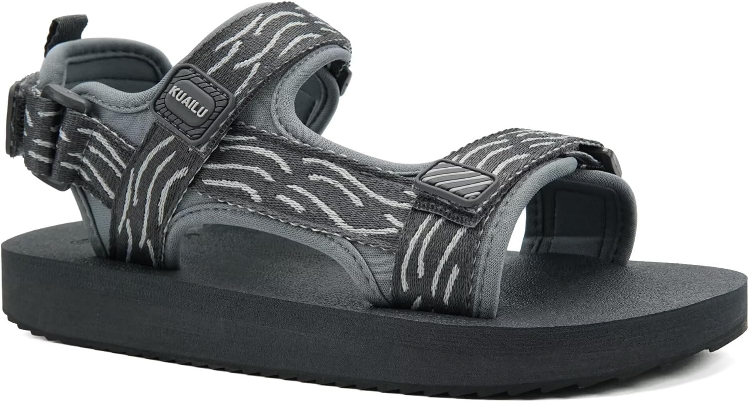 image:imageKuaiLu Mens Walking Sandals with Arch Support Adjustable amp LightweightGrey
