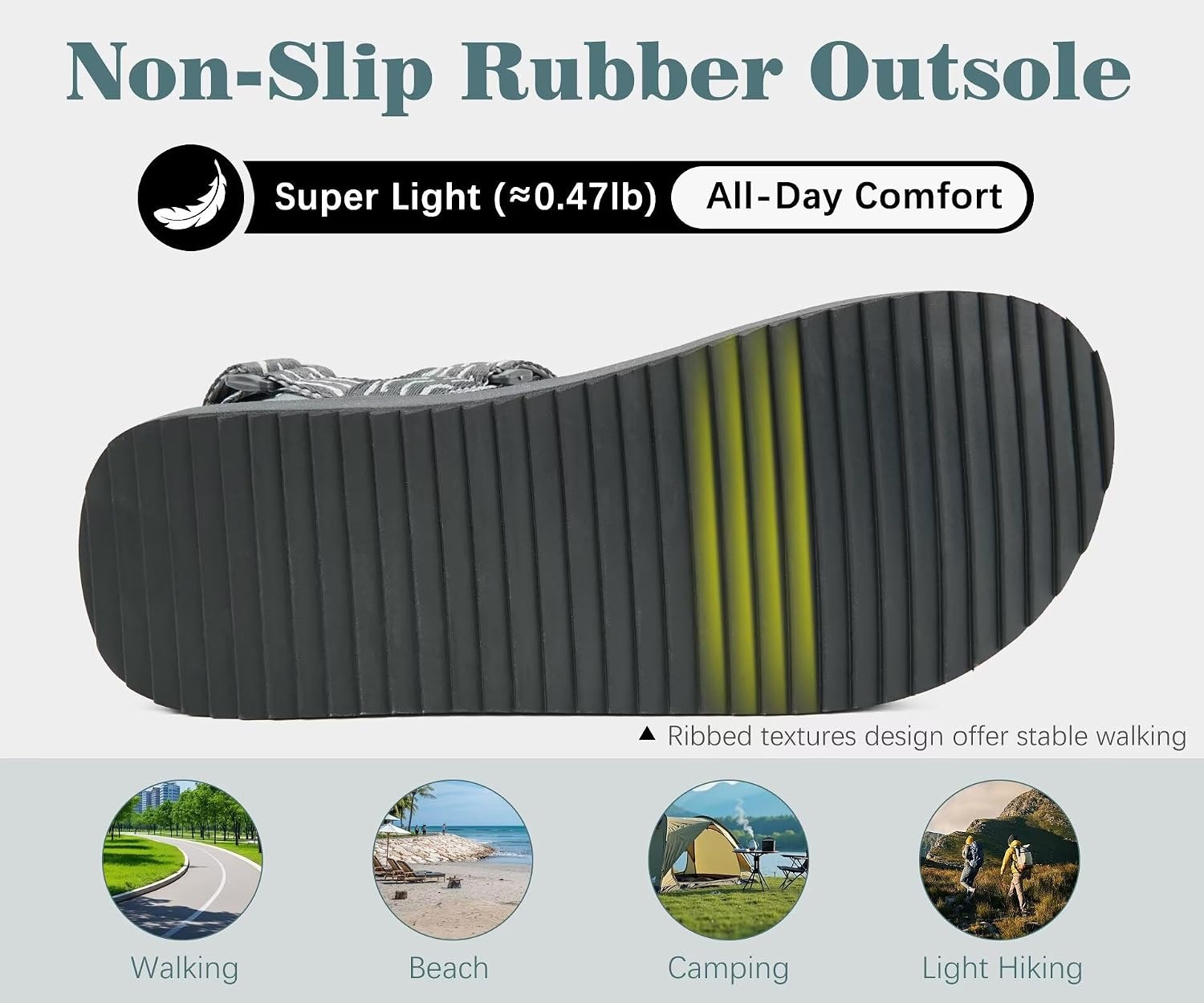 image:imageKuaiLu Mens Walking Sandals with Arch Support Adjustable amp LightweightGrey