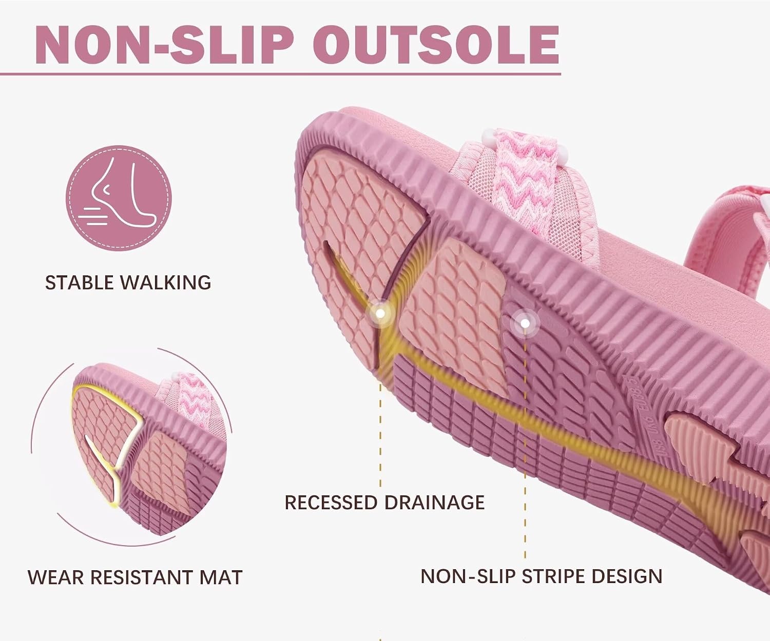 image:imageKuaiLu Womens Orthopedic Walking Sandals with Comfortable Arch SupportPink