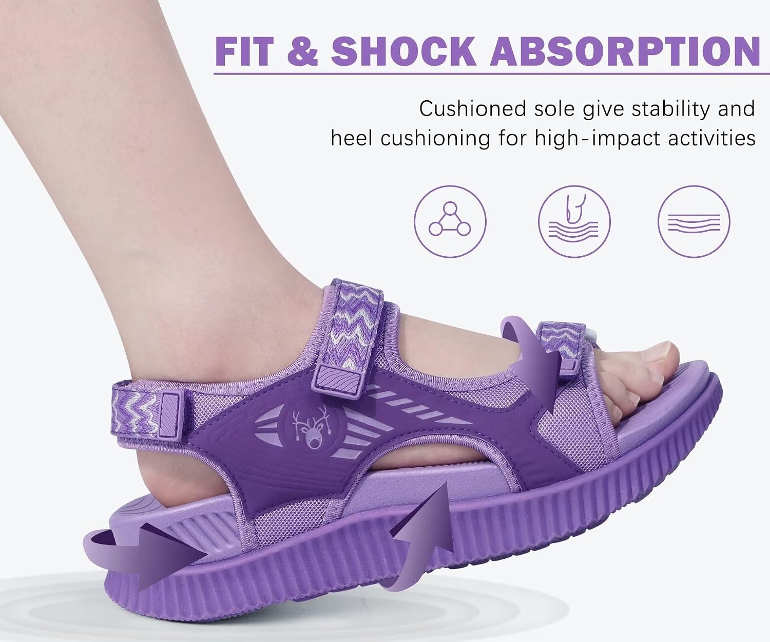 image:imageKuaiLu Womens Orthopedic Walking Sandals with Comfortable Arch SupportPurple