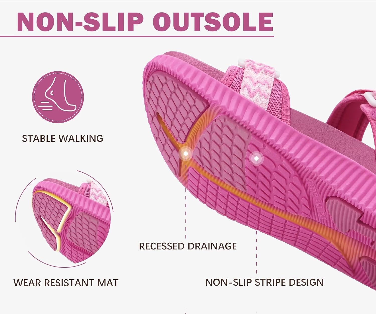 image:imageKuaiLu Womens Orthopedic Walking Sandals with Comfortable Arch SupportRose