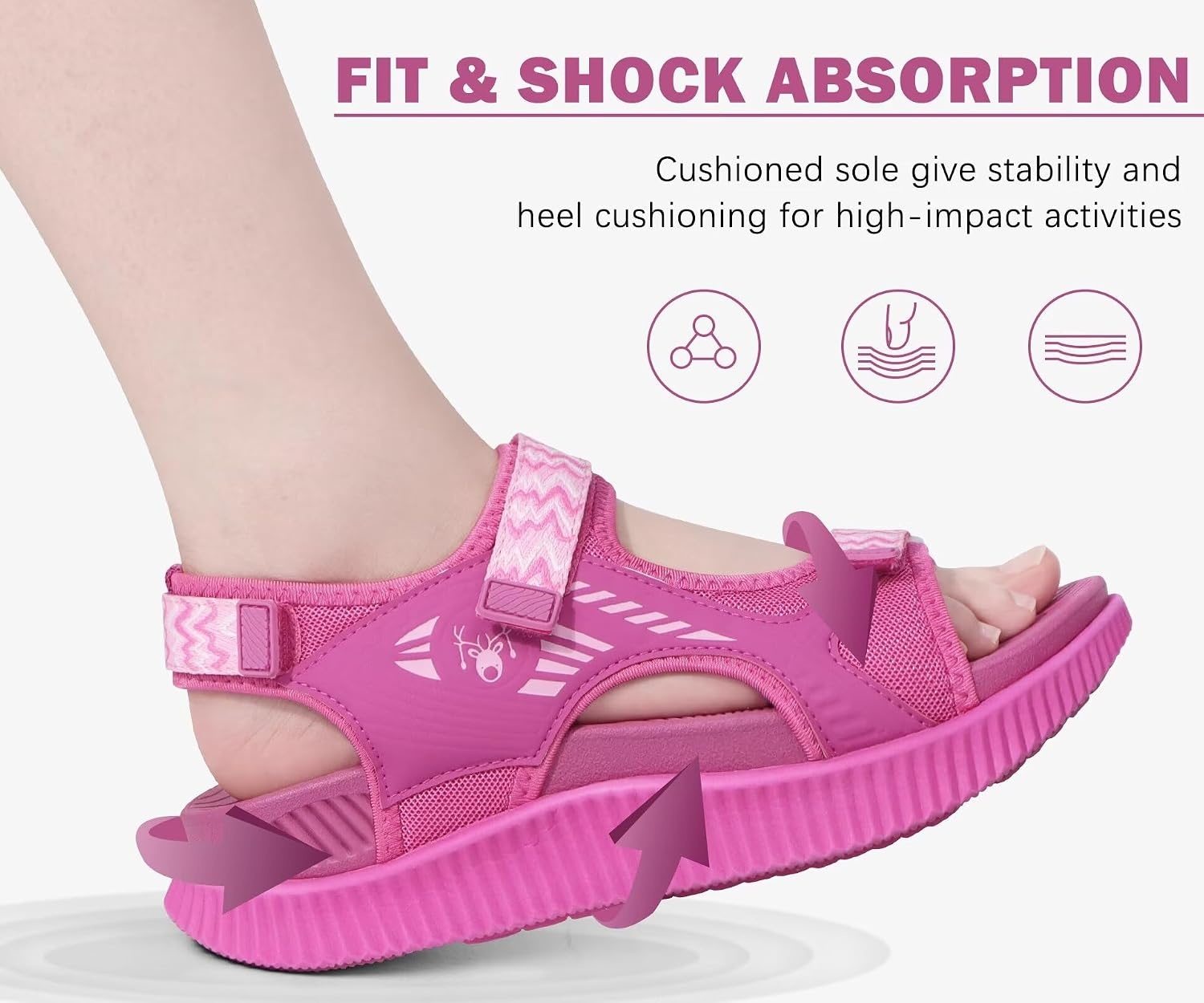 image:imageKuaiLu Womens Orthopedic Walking Sandals with Comfortable Arch SupportRose