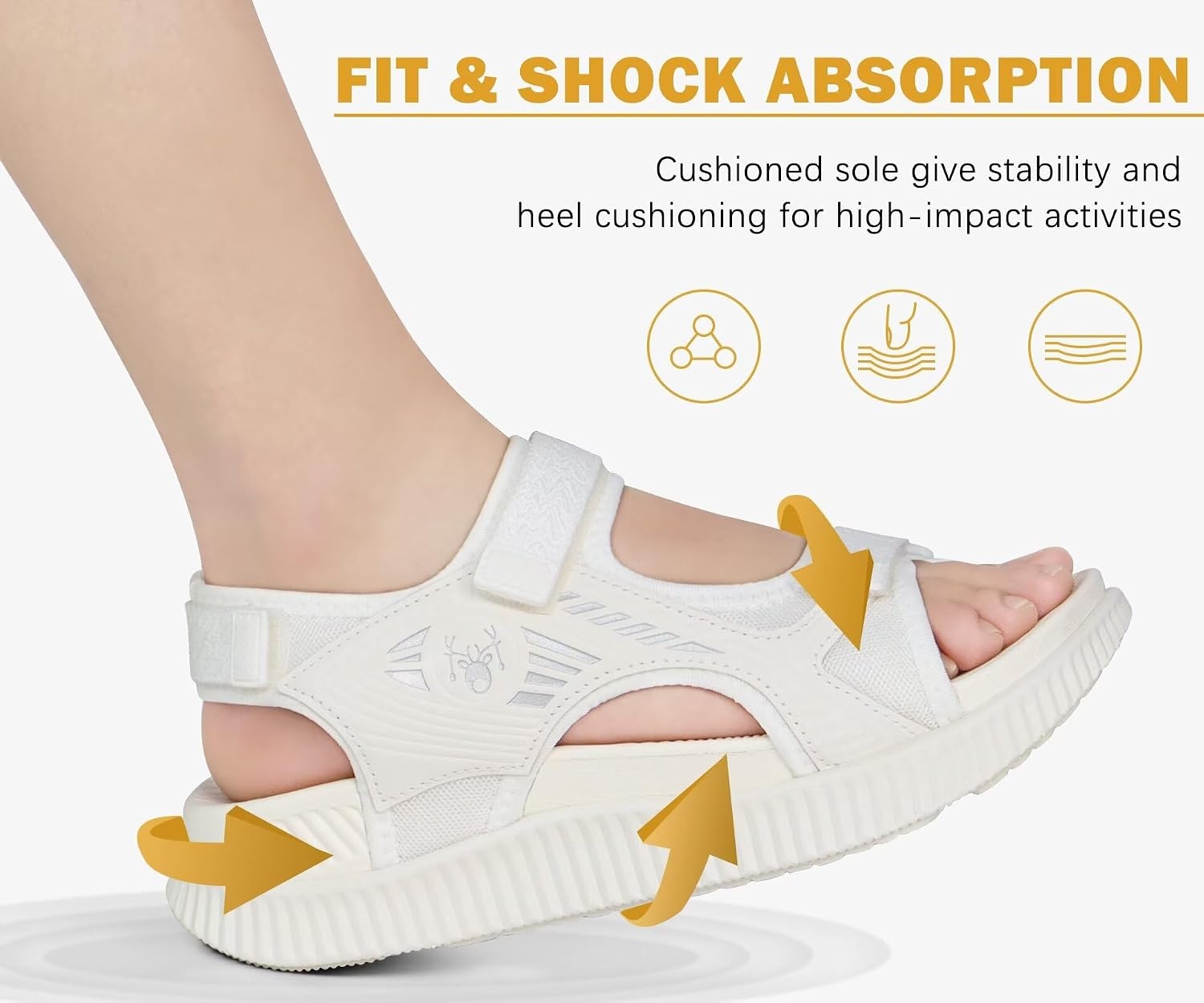 image:imageKuaiLu Womens Orthopedic Walking Sandals with Comfortable Arch SupportWhite