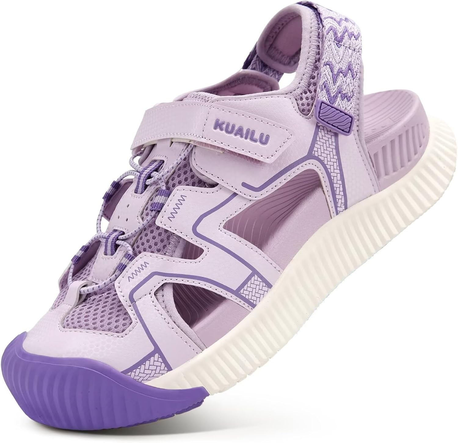 image:imageKuaiLu Womens Orthotic Walking Arch Support Closed Toe Sport Hiking SandalsPurple White