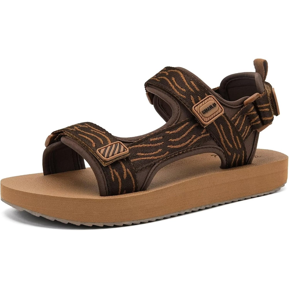 image:imageKuaiLu Mens Walking Sandals with Arch Support Adjustable amp LightweightKhaki Brown