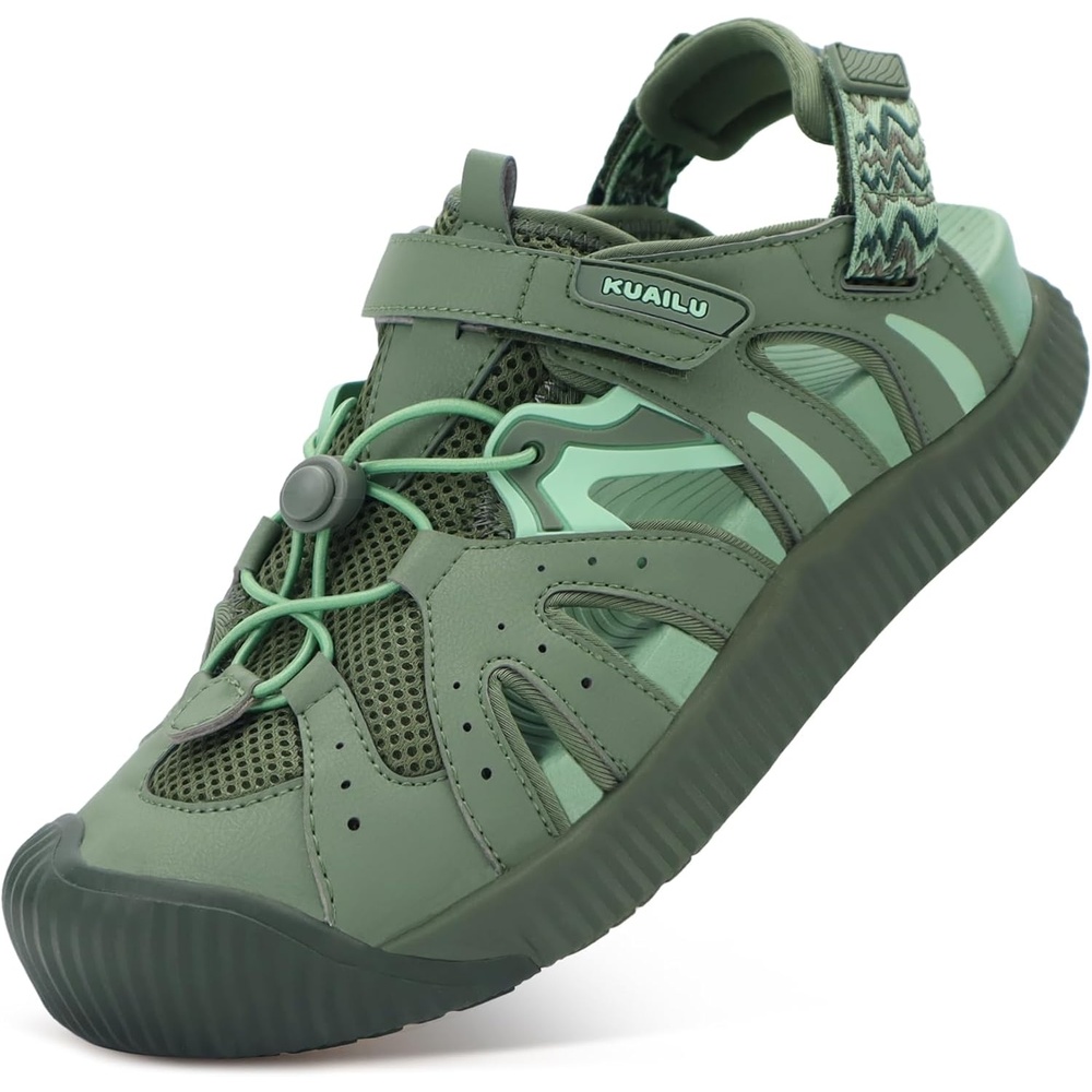 image:imageKuaiLu Womens Orthopedic Closed Toe Walking Sandals with Arch SupportGreen