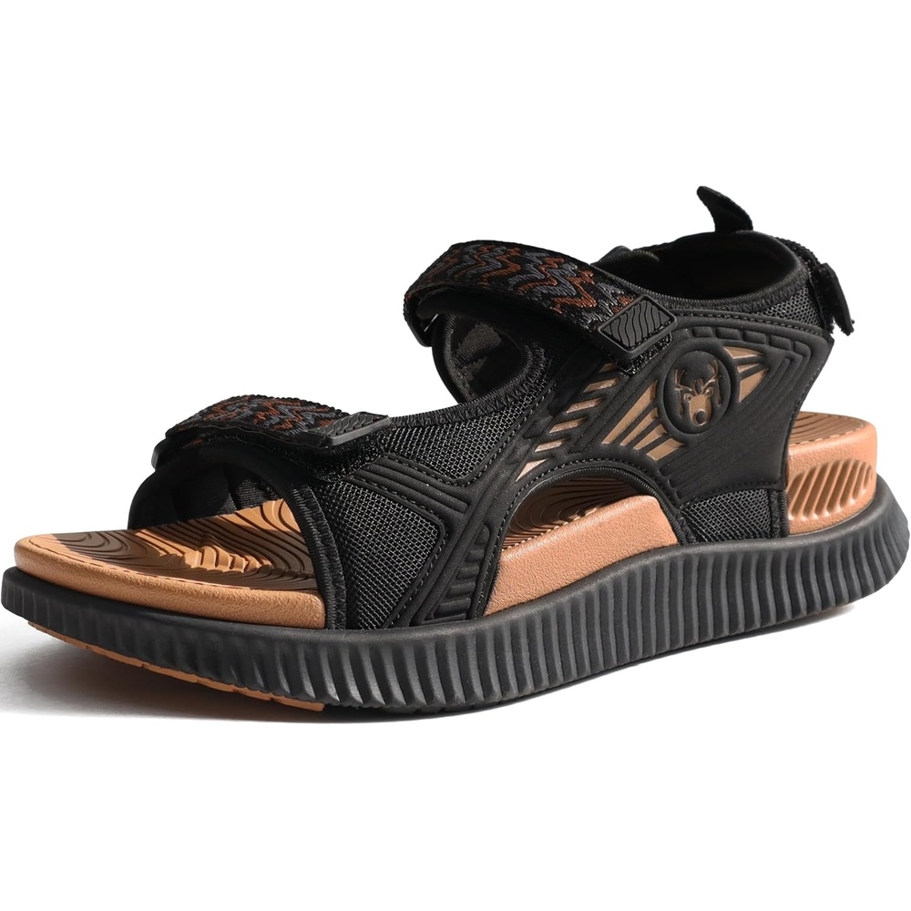 image:imageKuaiLu Womens Orthopedic Walking Sandals with Comfortable Arch SupportBlack Khaki