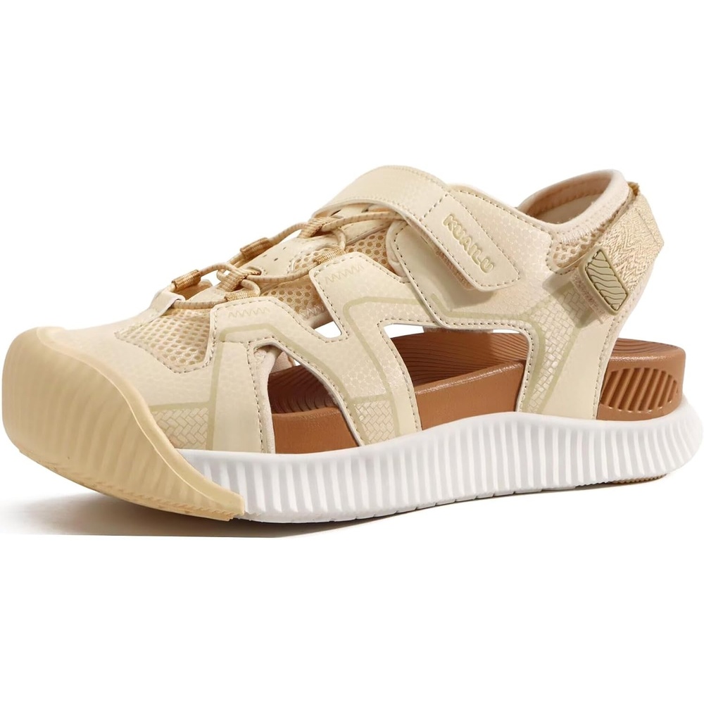 image:imageKuaiLu Womens Orthotic Walking Arch Support Closed Toe Sport Hiking SandalsWhite Khaki