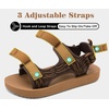 KuaiLu Men’s Walking Sandals with Arch Support – Adjustable & Lightweight(Khaki Brown)