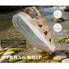 KuaiLu Orthopedic Closed Toe Sandals For Womens Athletic Outdoor Walking(Beige White(choose One Size Larger))