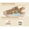 KuaiLu Orthopedic Closed Toe Sandals For Womens Athletic Outdoor Walking(Beige White(choose One Size Larger))