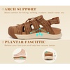 KuaiLu Orthopedic Closed Toe Sandals For Womens Athletic Outdoor Walking(Khaki(choose One Size Larger))