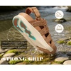 KuaiLu Orthopedic Closed Toe Sandals For Womens Athletic Outdoor Walking(Khaki(choose One Size Larger))