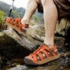 KuaiLu Orthopedic Closed Toe Sandals For Womens Athletic Outdoor Walking(Orange Brown(choose One Size Larger))